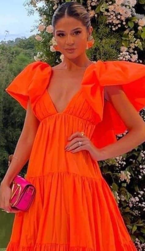 Thais Tiered Maxi Dress - Orange