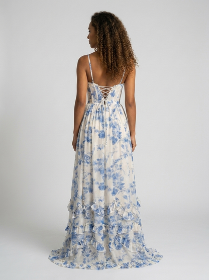 Aurelia Floral Bustier Maxi Dress