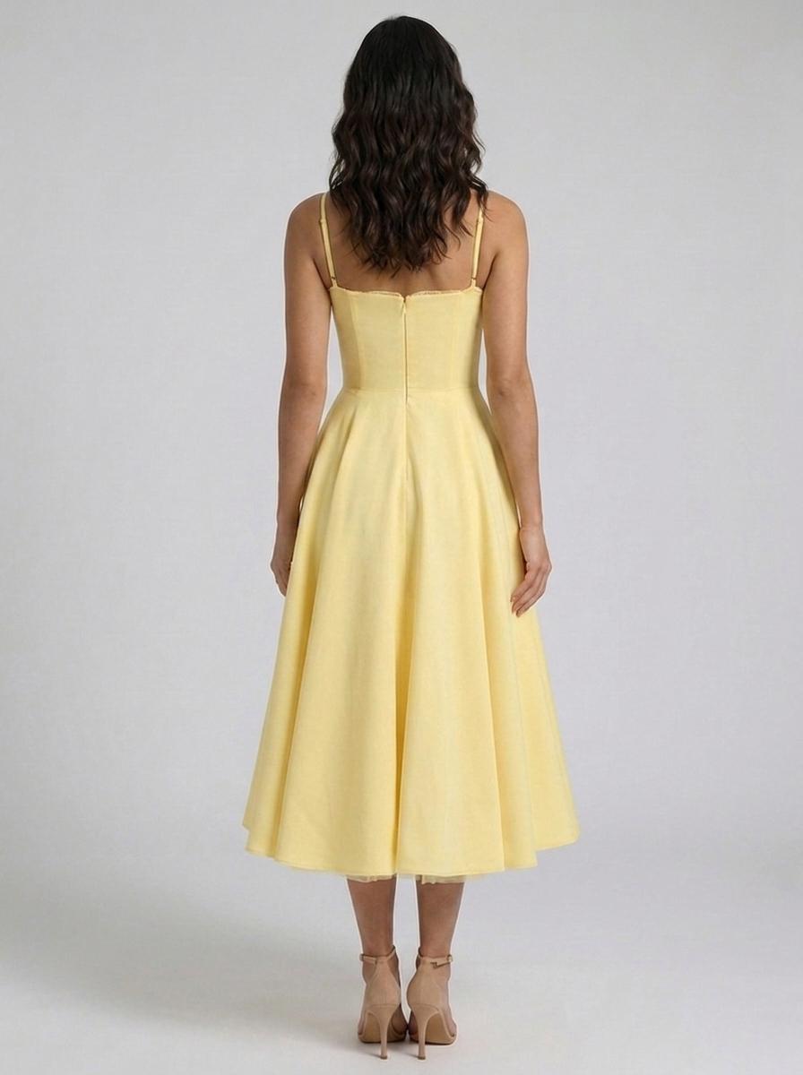 Eliana Bustier Sweetheart Midi Dress