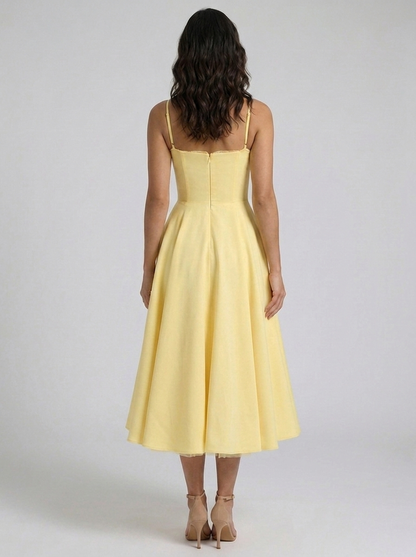Eliana Bustier Sweetheart Midi Dress
