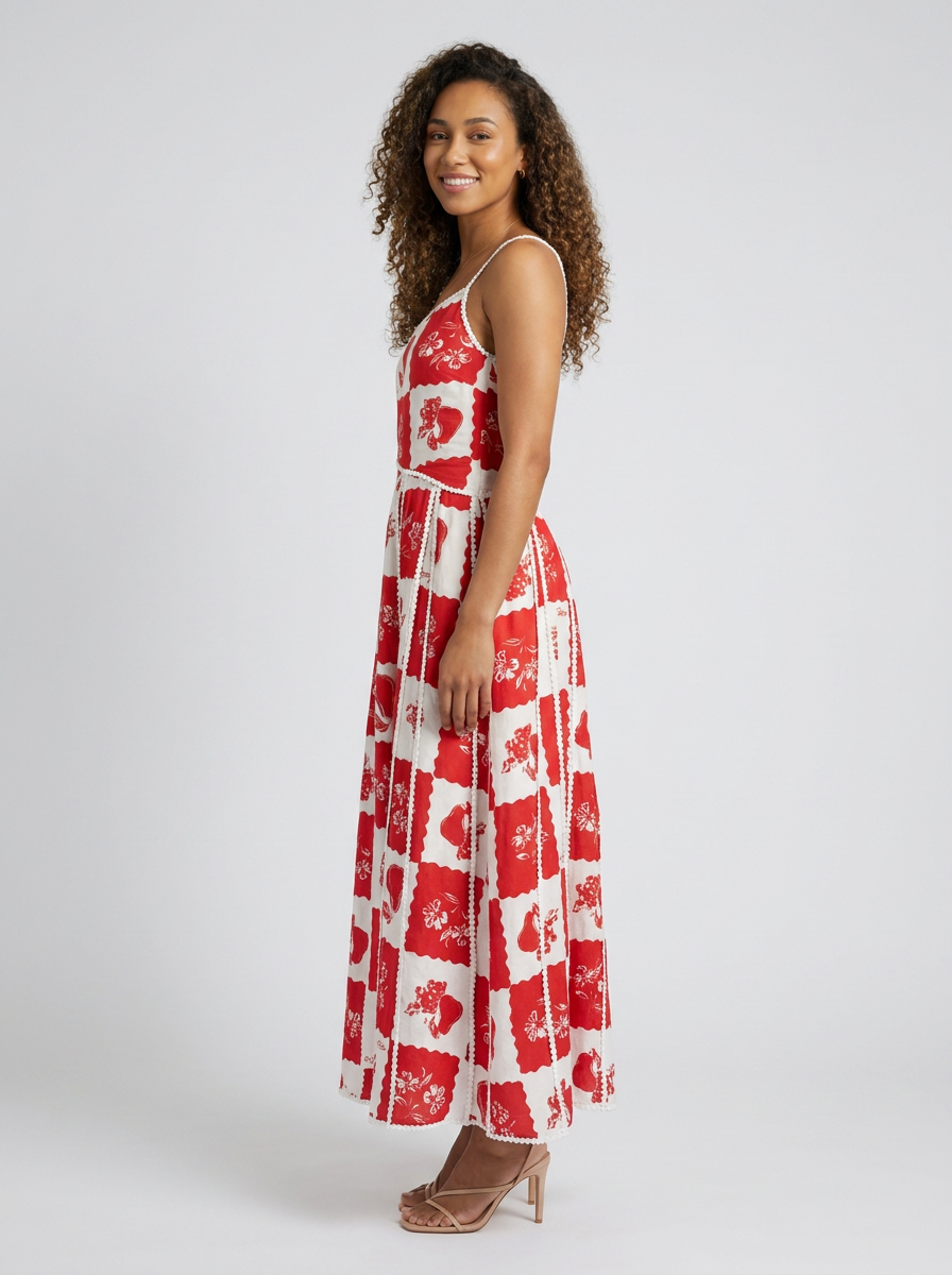Indira Floral Maxi Dress - Red