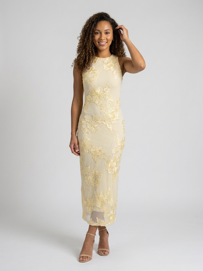 Leona Floral Maxi Dress - Yellow