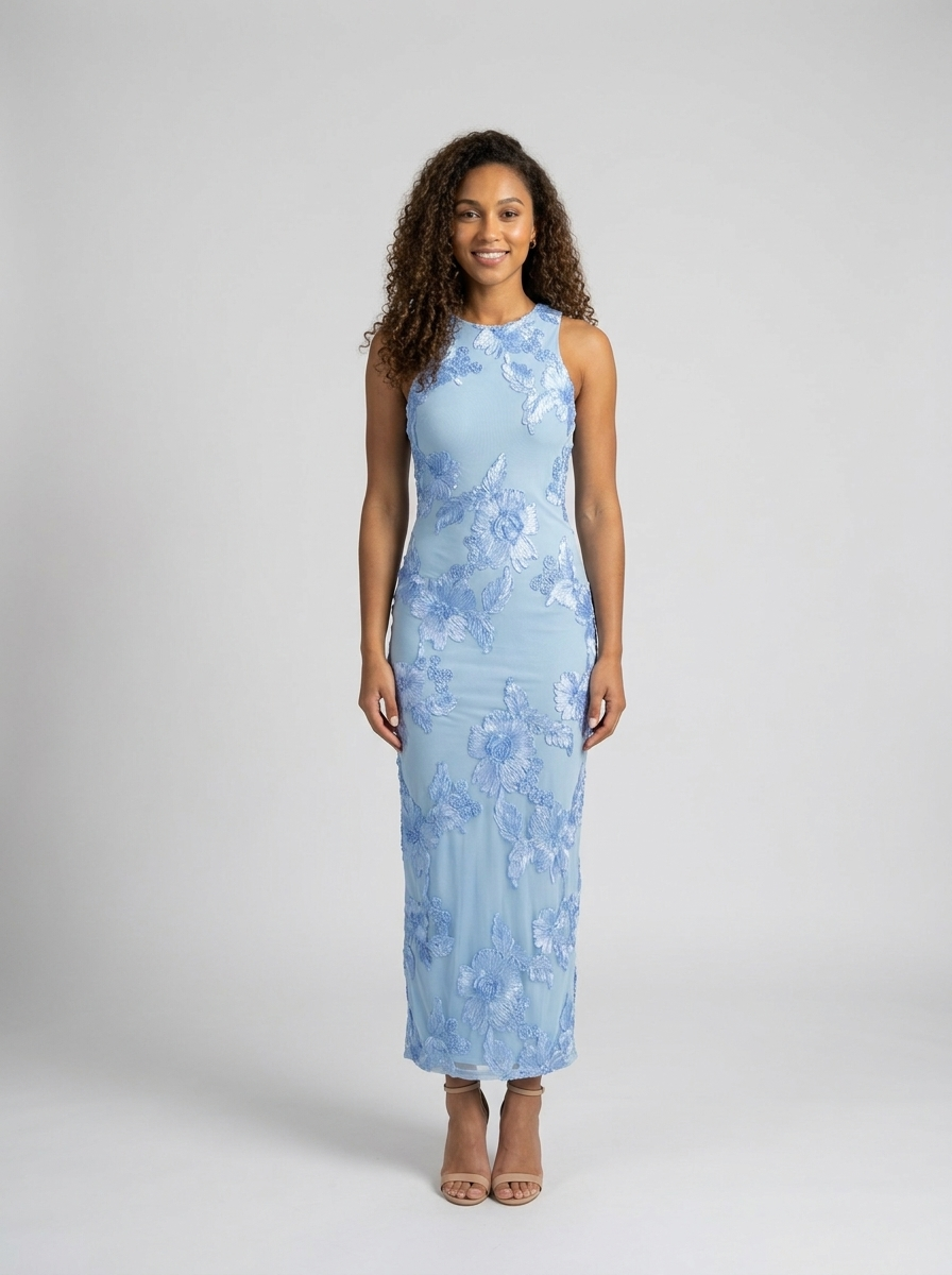 Leona Floral Maxi Dress - Blue