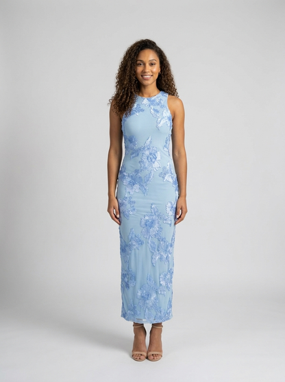 Leona Floral Maxi Dress - Blue