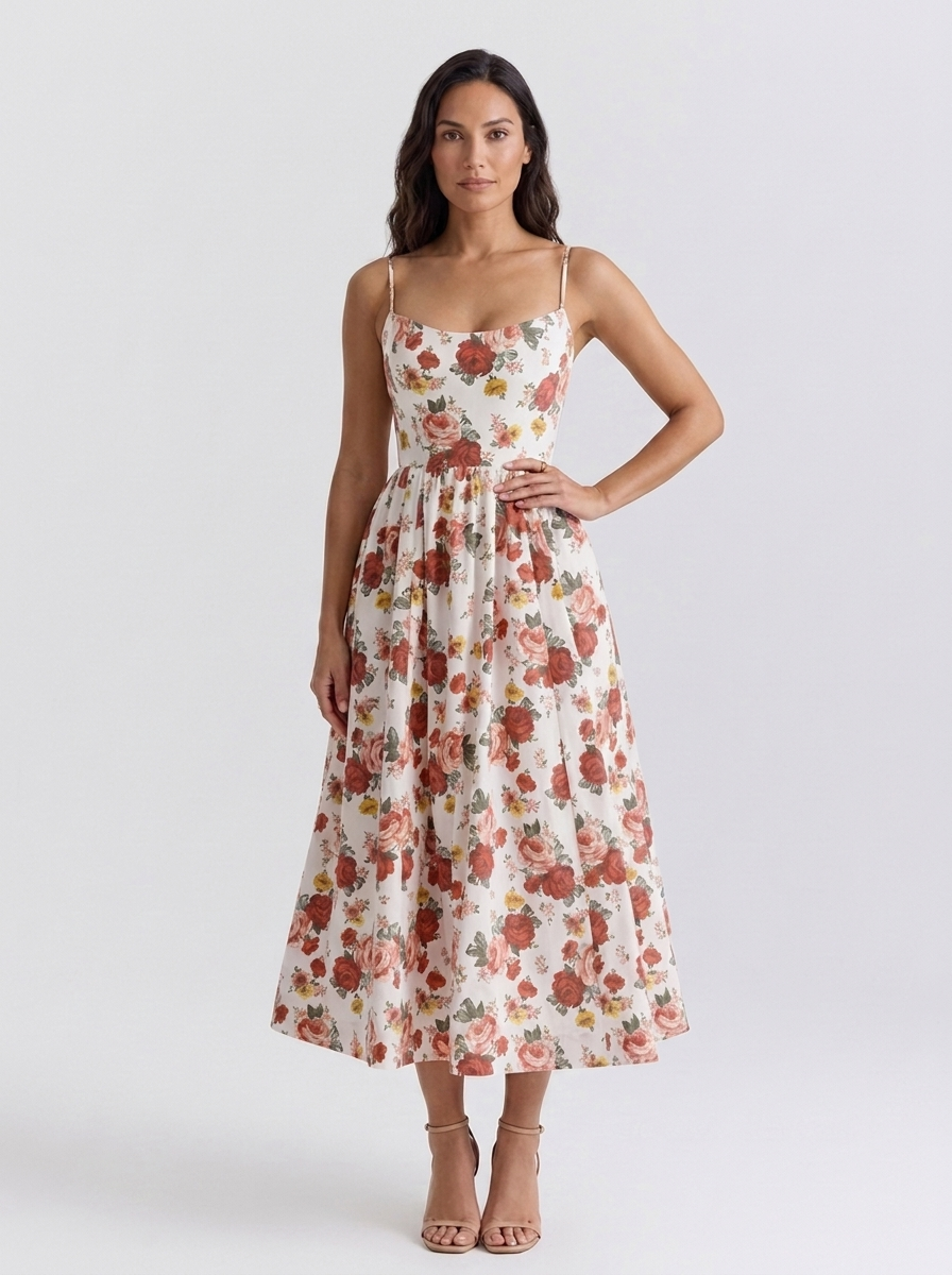 Eliana Bustier Sweetheart Midi Dress