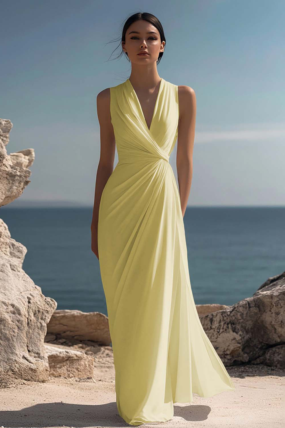 Vada Chiffon Maxi Dress - Butter Yellow