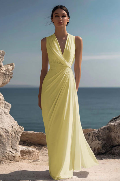 Vada Chiffon Maxi Dress - Butter Yellow