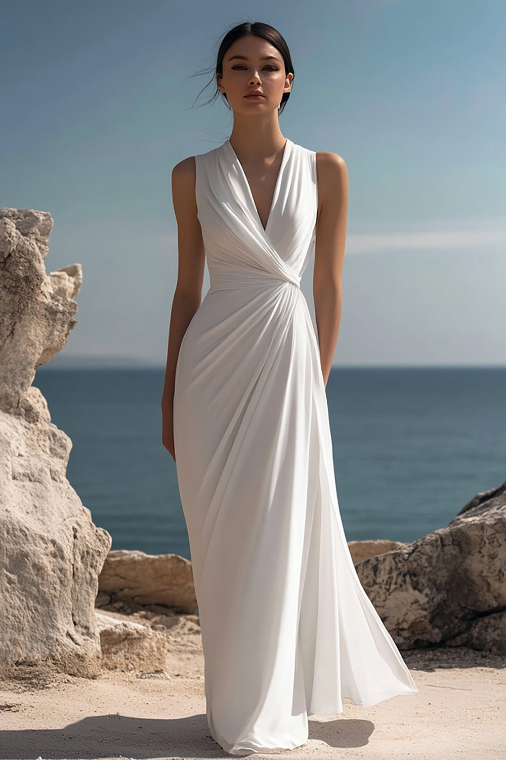 Vada Chiffon Maxi Dress - White
