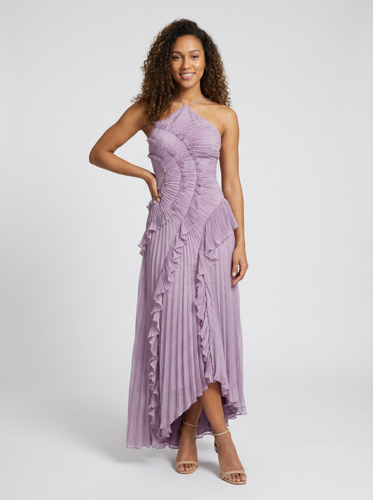 Valeska Ruffle Maxi Dress - Lilac
