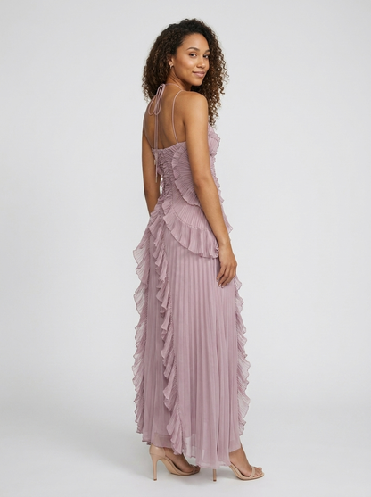 Valeska Ruffle Maxi Dress - Mauve