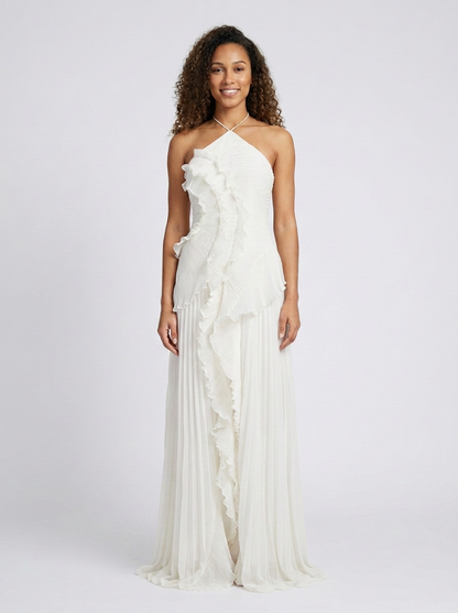 Valeska Ruffle Maxi Dress - White