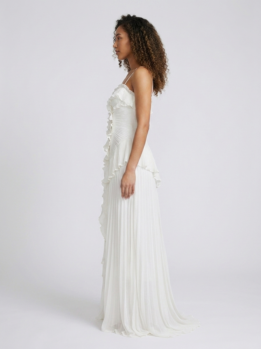 Valeska Ruffle Maxi Dress - White
