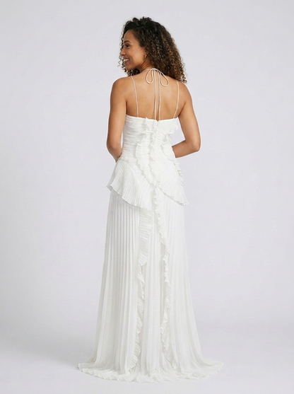 Valeska Ruffle Maxi Dress - White